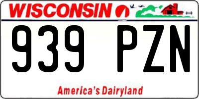 WI license plate 939PZN