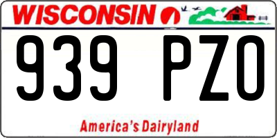 WI license plate 939PZO