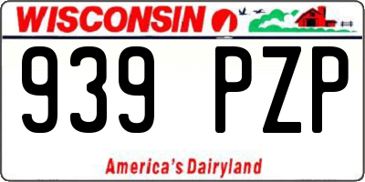 WI license plate 939PZP