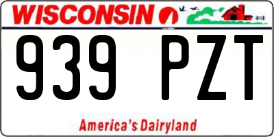 WI license plate 939PZT