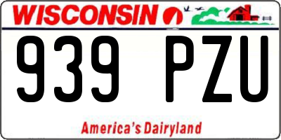 WI license plate 939PZU