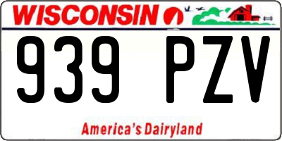 WI license plate 939PZV