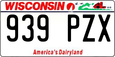 WI license plate 939PZX