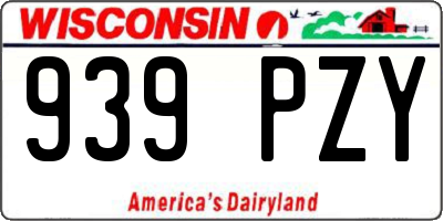 WI license plate 939PZY