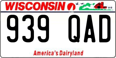 WI license plate 939QAD