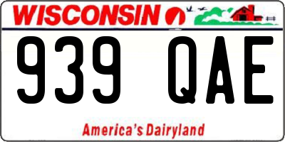 WI license plate 939QAE