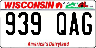 WI license plate 939QAG