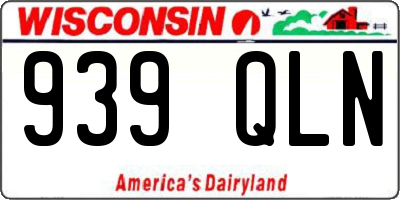 WI license plate 939QLN