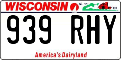 WI license plate 939RHY