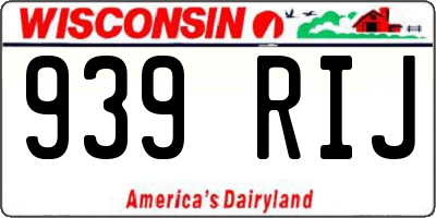 WI license plate 939RIJ