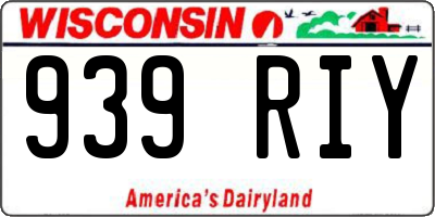 WI license plate 939RIY