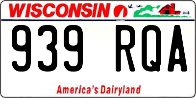 WI license plate 939RQA