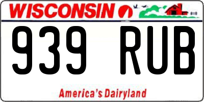 WI license plate 939RUB