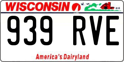 WI license plate 939RVE