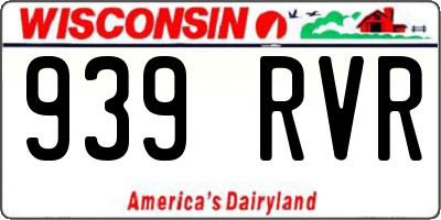 WI license plate 939RVR