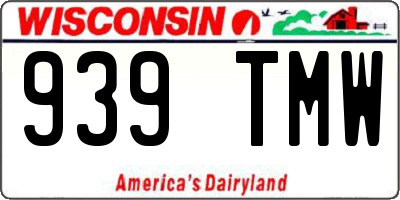 WI license plate 939TMW