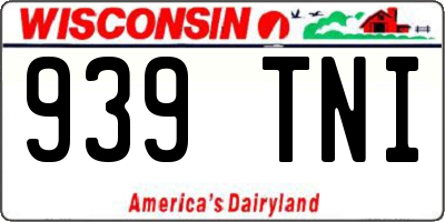 WI license plate 939TNI