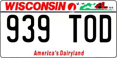 WI license plate 939TOD