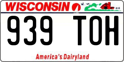 WI license plate 939TOH