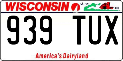 WI license plate 939TUX