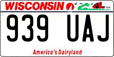 WI license plate 939UAJ