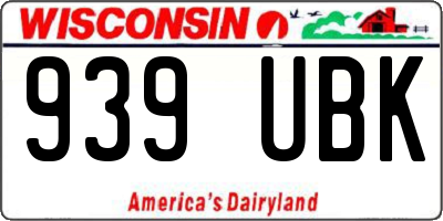 WI license plate 939UBK