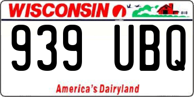 WI license plate 939UBQ
