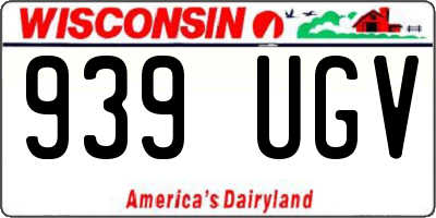 WI license plate 939UGV