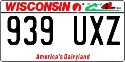 WI license plate 939UXZ