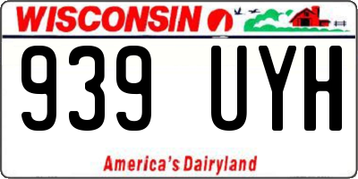 WI license plate 939UYH