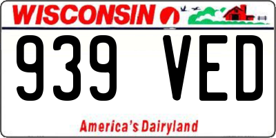 WI license plate 939VED