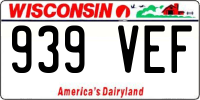 WI license plate 939VEF