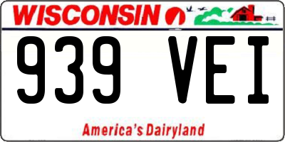 WI license plate 939VEI