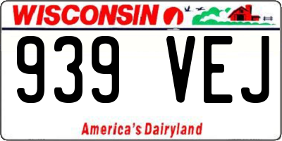 WI license plate 939VEJ