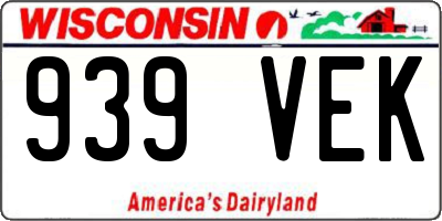 WI license plate 939VEK