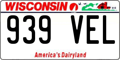 WI license plate 939VEL