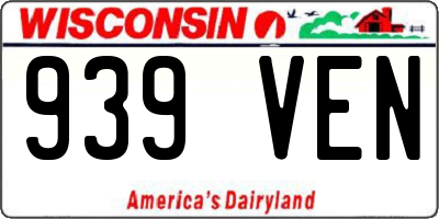 WI license plate 939VEN