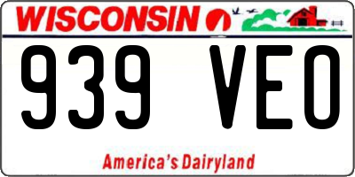 WI license plate 939VEO