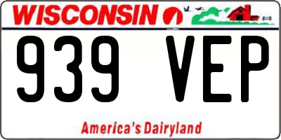 WI license plate 939VEP