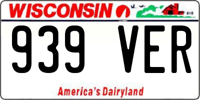 WI license plate 939VER