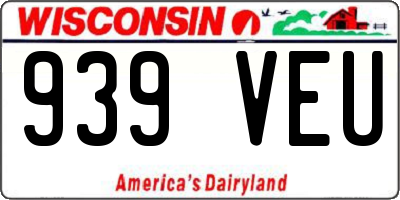 WI license plate 939VEU
