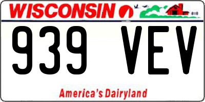 WI license plate 939VEV