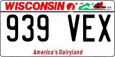 WI license plate 939VEX