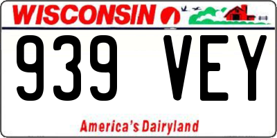 WI license plate 939VEY