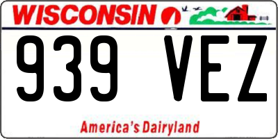WI license plate 939VEZ