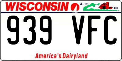 WI license plate 939VFC