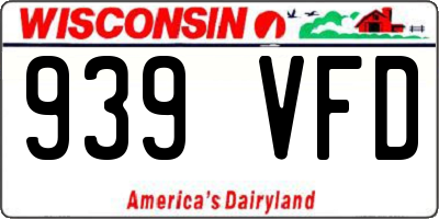WI license plate 939VFD