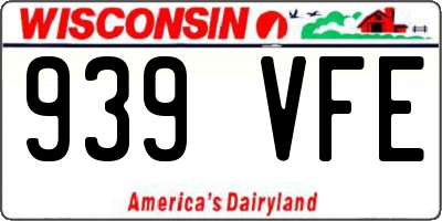 WI license plate 939VFE
