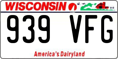 WI license plate 939VFG