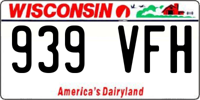 WI license plate 939VFH
